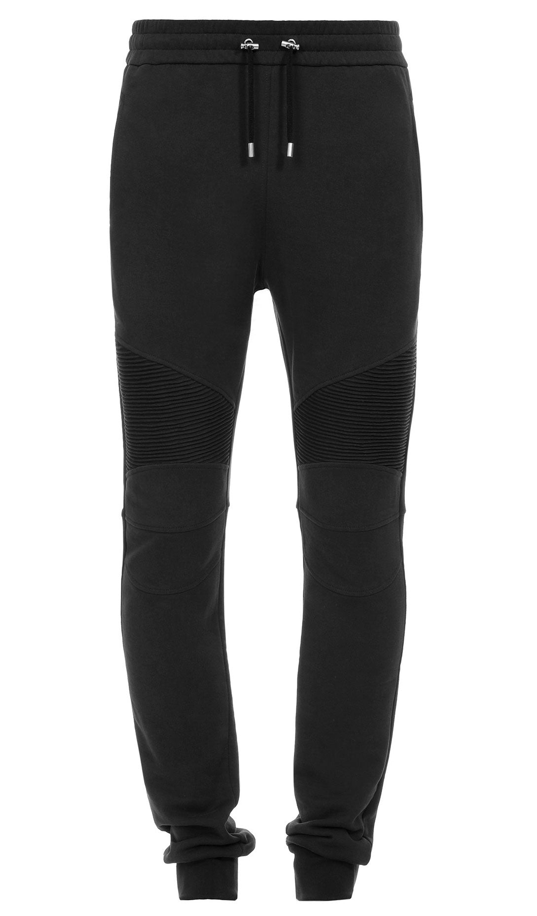 RIBBED BALMAIN PRINTED SWEATPANTS - BLANC