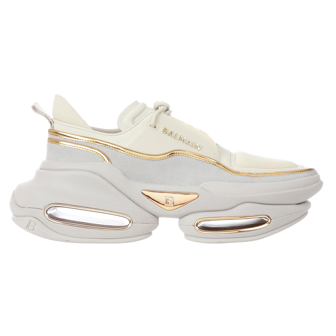 B BOLD LOW-CALFSKIN&SUEDE - WHITE