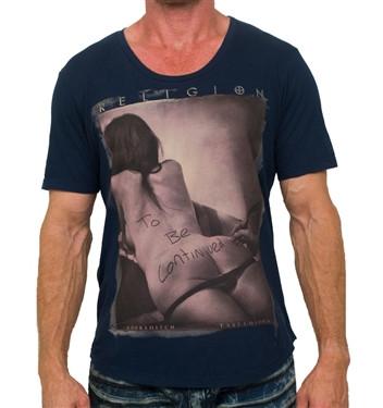 Religion To Be Continued Scoop Navy Tee