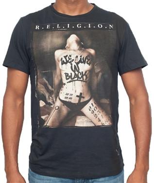 Religion We Live In Black Tee