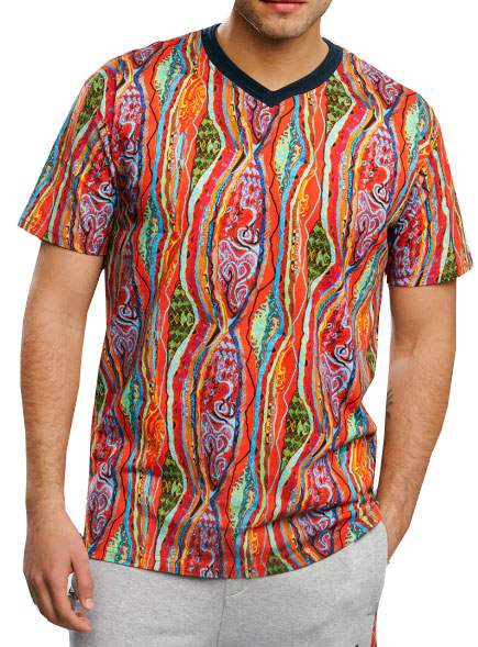 SS VNECK PULLOVER - SUNSET