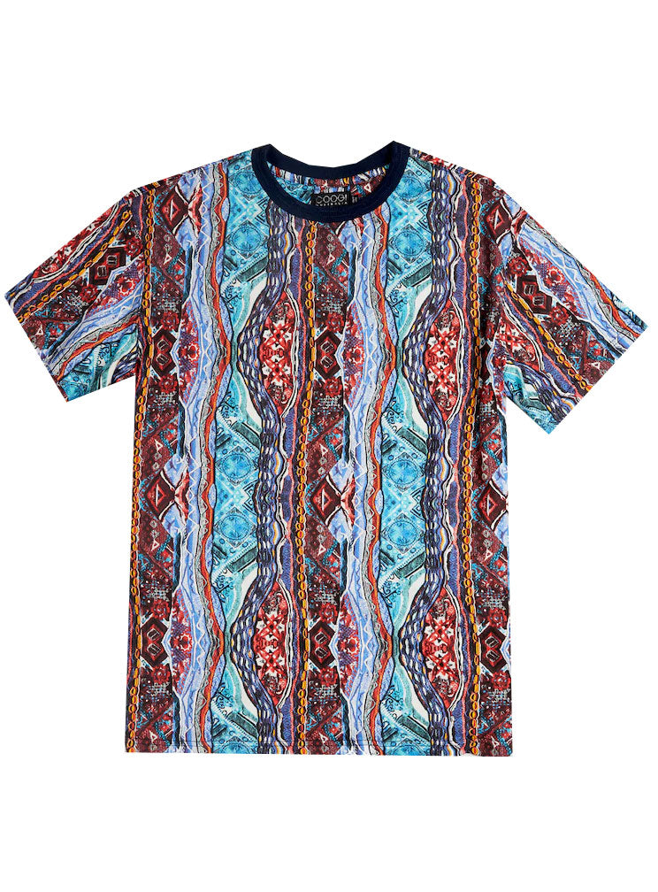 COOGI All Over Crew Tee in blue and red multi – view 2 of 2