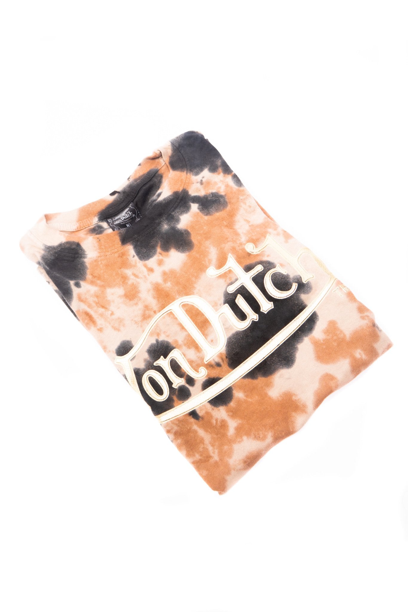Von Dutch High Frequency Wordmark Short Sleeve Tee in gold camo