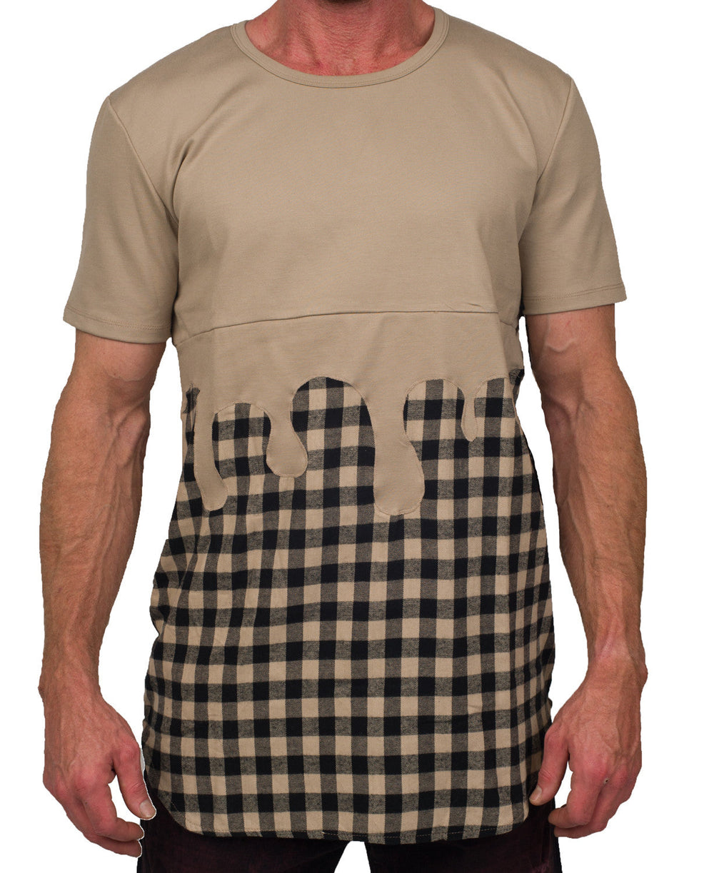 Kash Drip Plaid Tunic in beige plaid – view 2 of 4