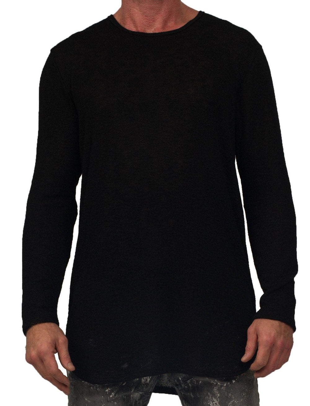 Kash Elongated Soft Knit Sweater in black – view 1 of 6