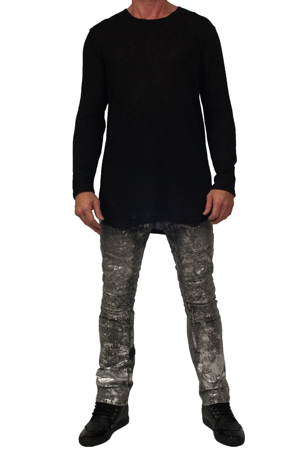 Kash Elongated Soft Knit Sweater in black – view 2 of 6