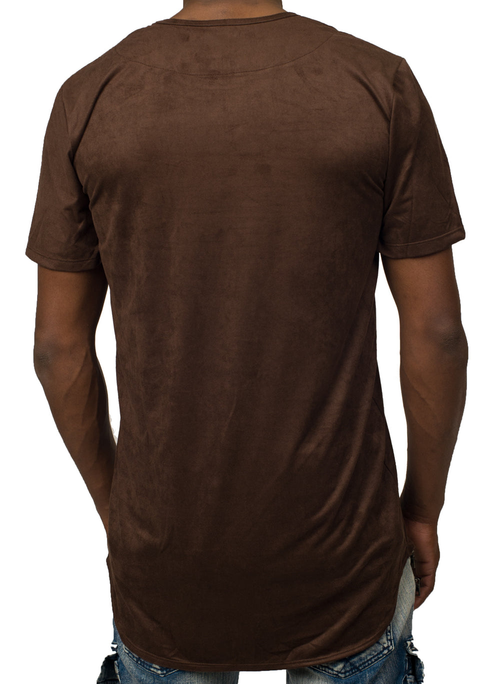 Elongated Stretch Suede Cappuccino Tunic