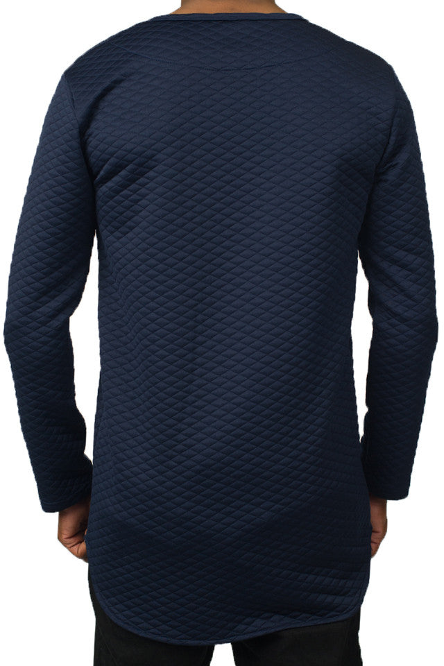Kash Diamond Quilt Long Sleeve Navy Tunic in navy – view 3 of 3