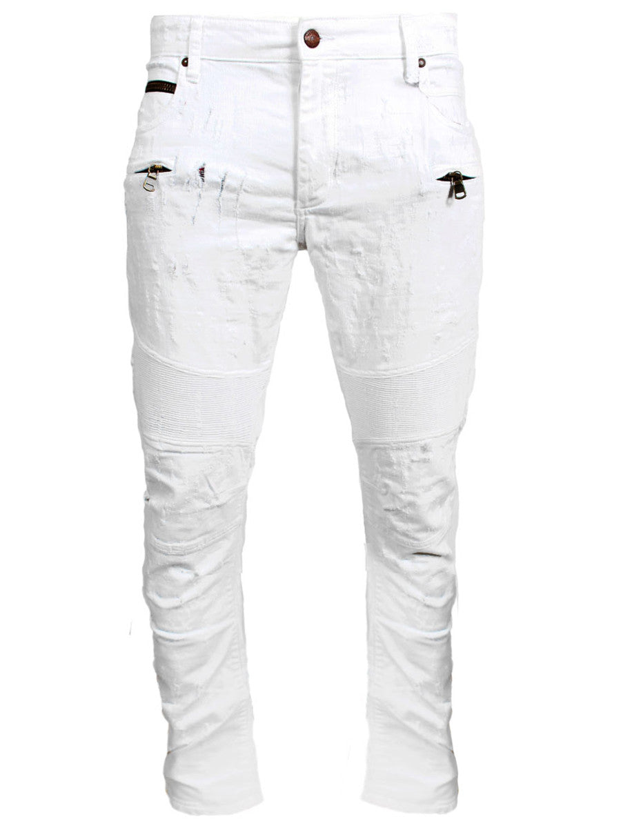 Rockstar Derrick Biker Jeans | White