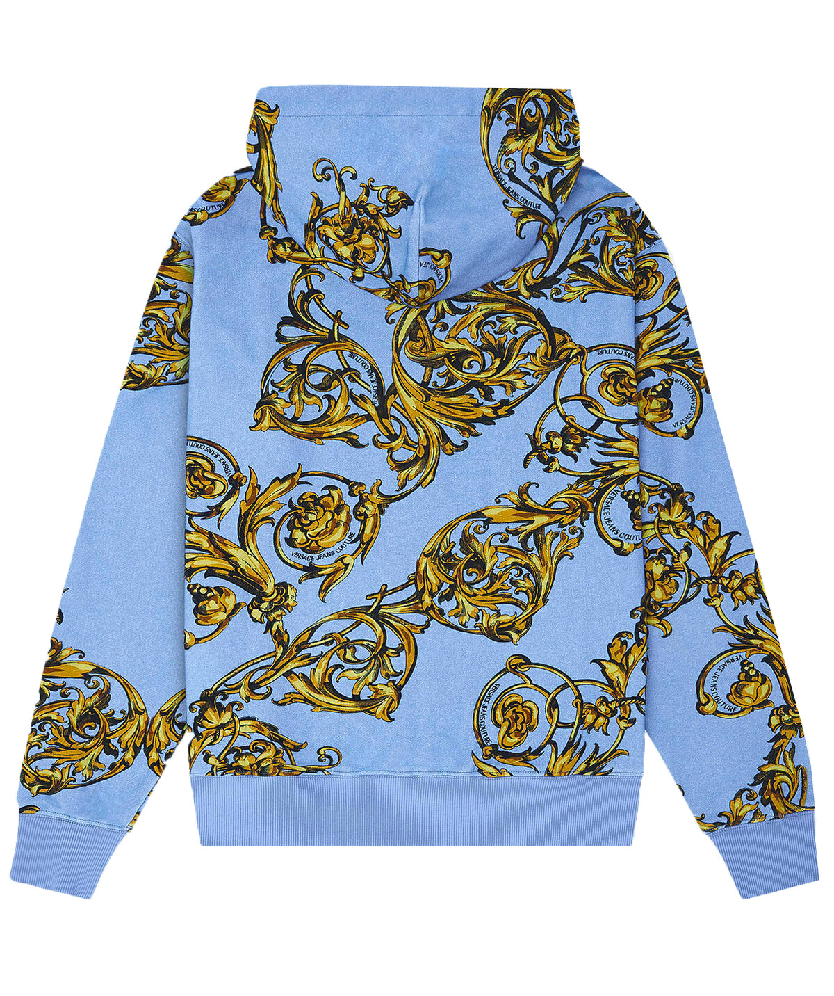 ZIP-UP GARLAND PRINT SWEATSHIRT-BLUE