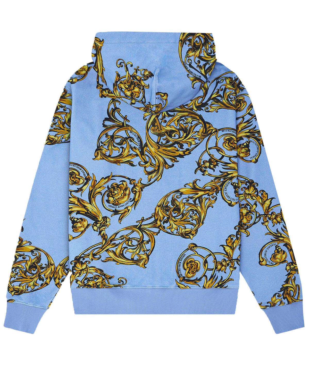 Zip-Up Garland Print Sweatshirt - Blue | Pure Atlanta