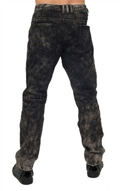 Embellish Mark Biker Black Denim