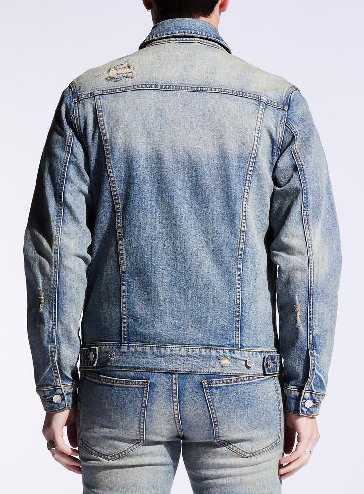 Embellish Concat Denim Jacket in blue – view 3 of 3
