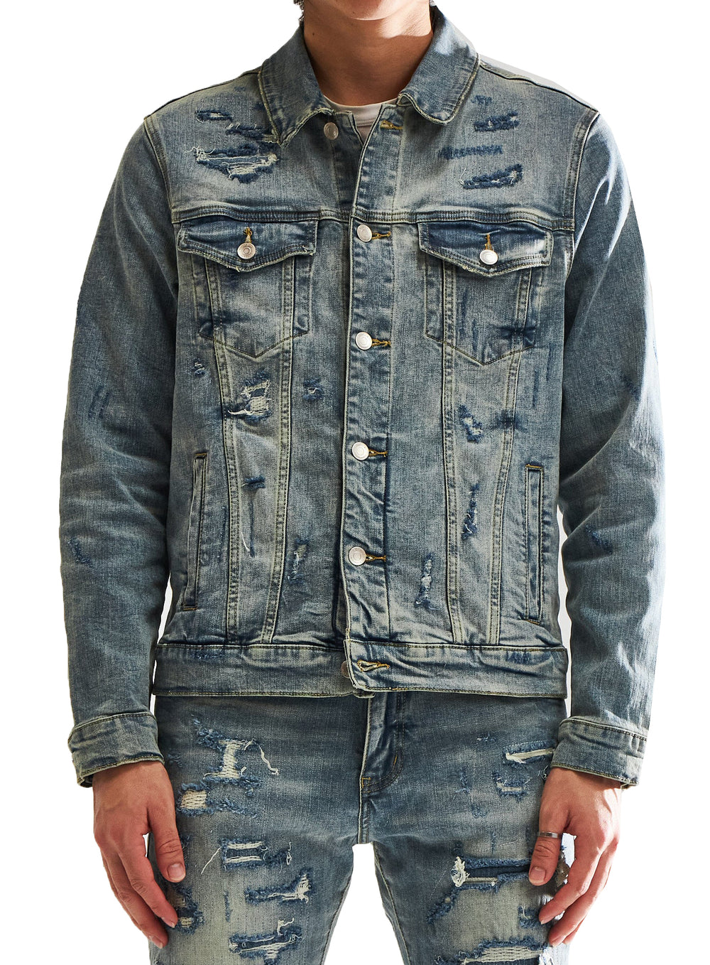 Embellish men's Stefan denim jacket in blue – view 1 of 2