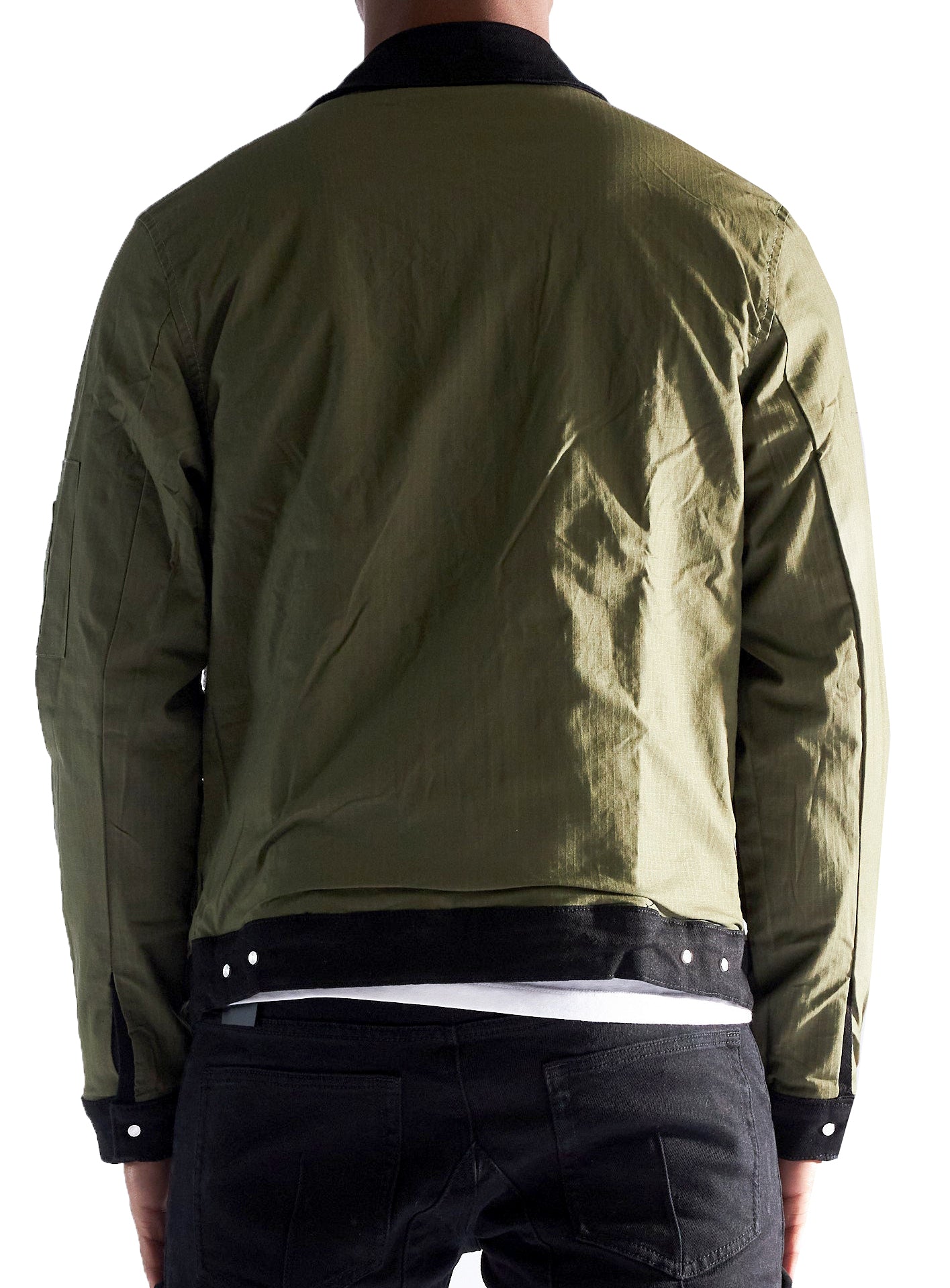 Embellish Bounty Reversible Jacket in black and olive – view 3 of 4