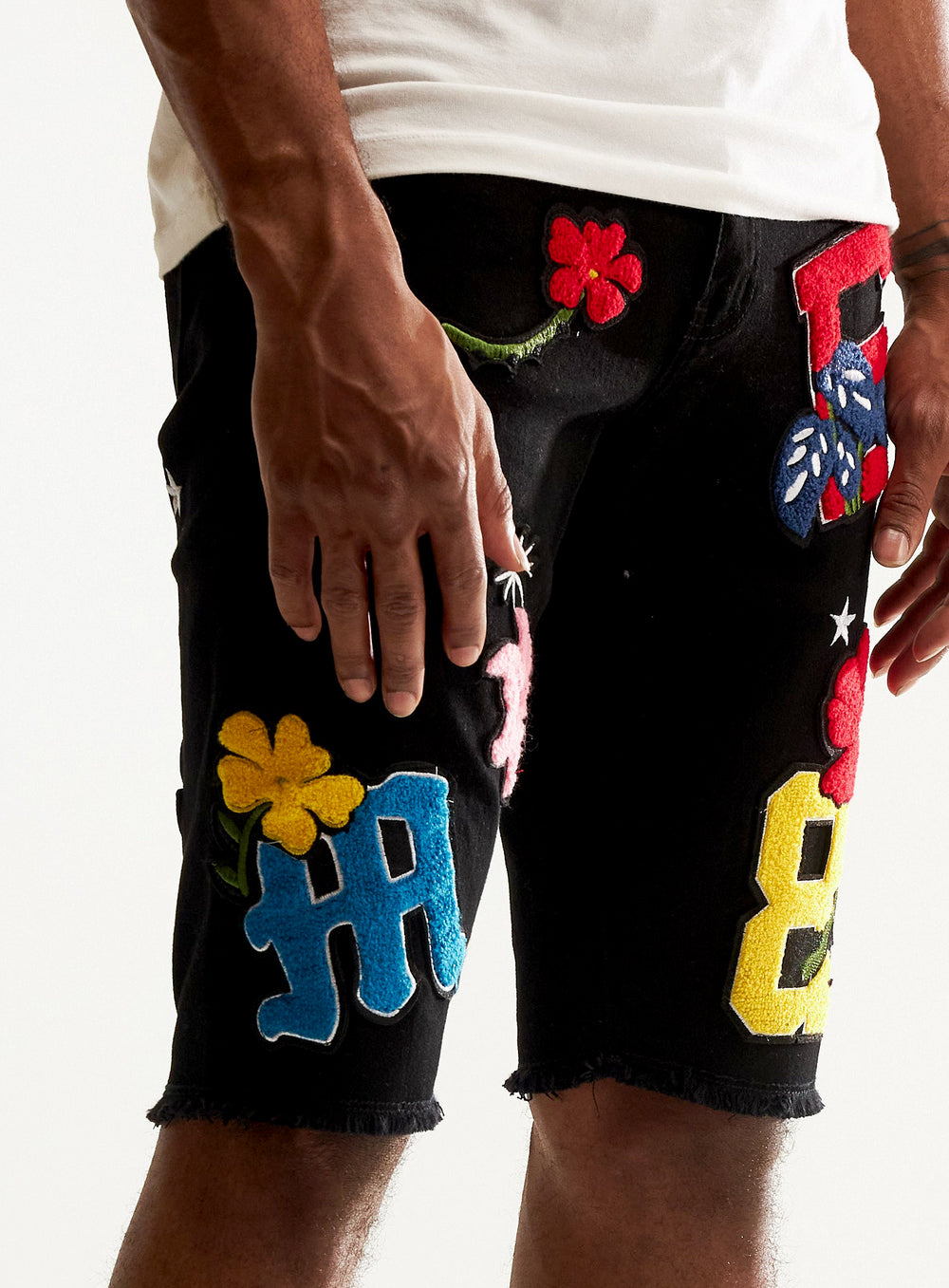 Embellish Nille denim shorts in black – view 3 of 3