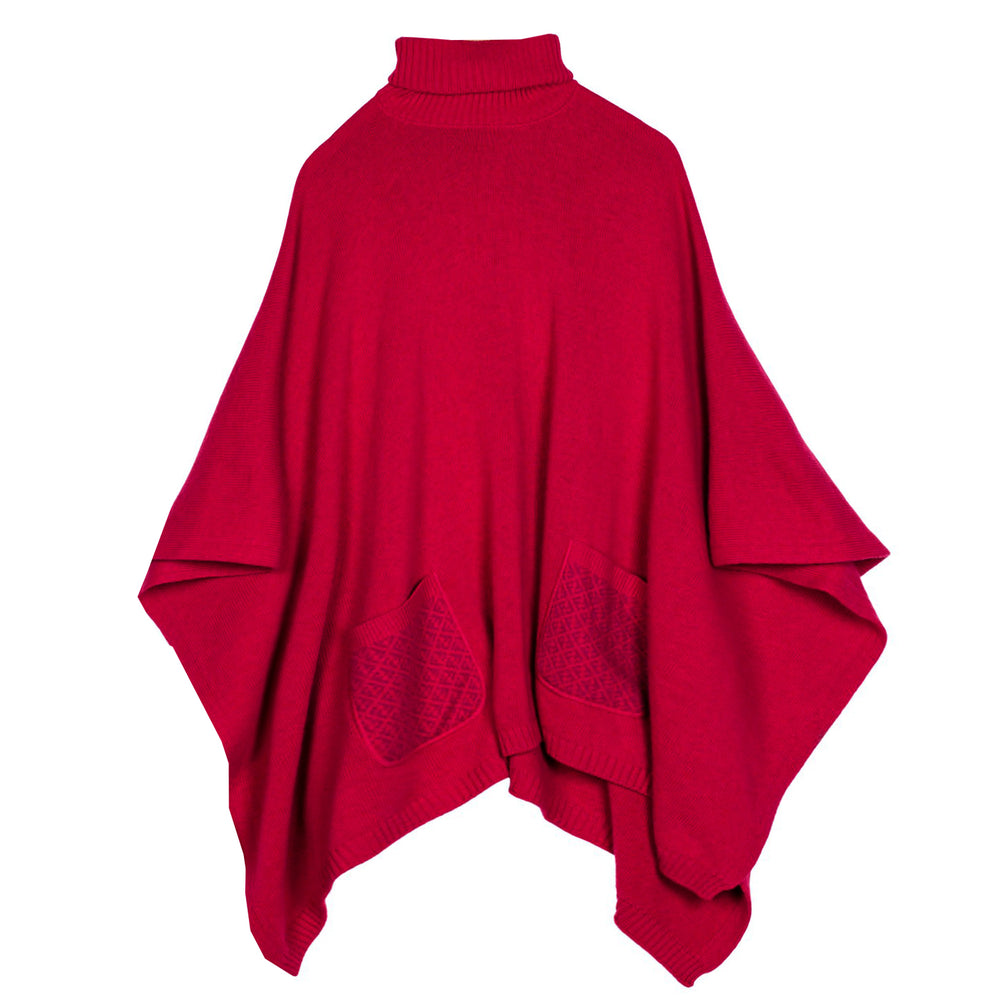 Fendi | Girls Turtle Neck Poncho | Fuchsia