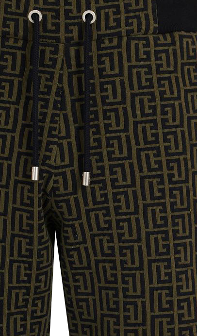 Balmain Printed Ribbed Bottoms in green – view 2 of 3