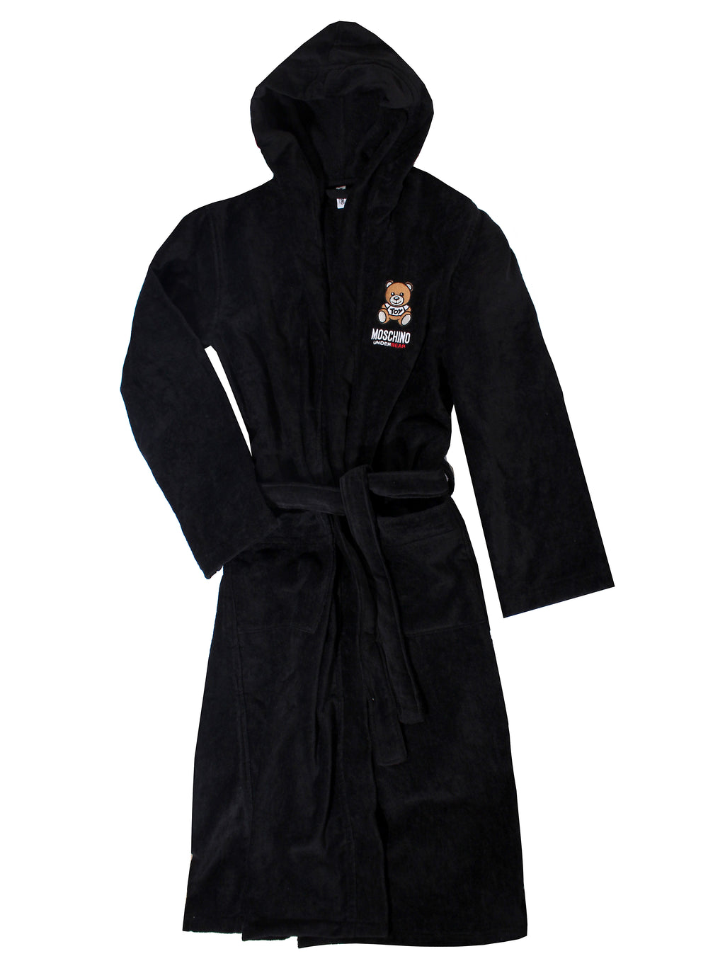 Embroidered UnderBear Robe - Black