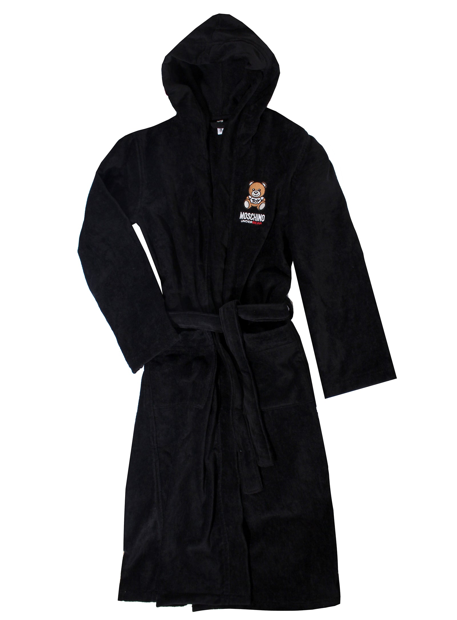 Embroidered UnderBear Robe - Black