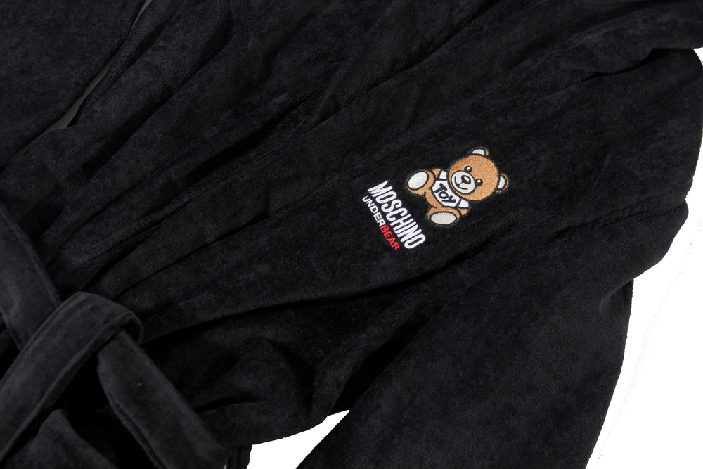 Embroidered UnderBear Robe - Black