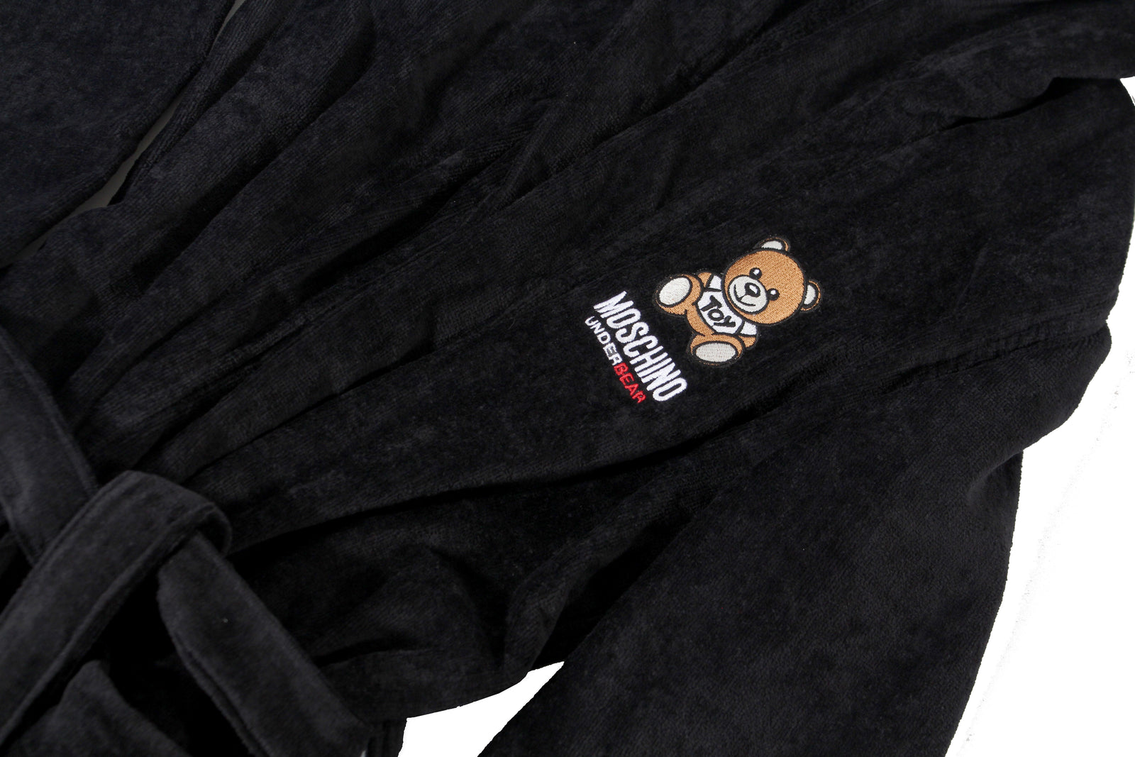 Embroidered UnderBear Robe - Black