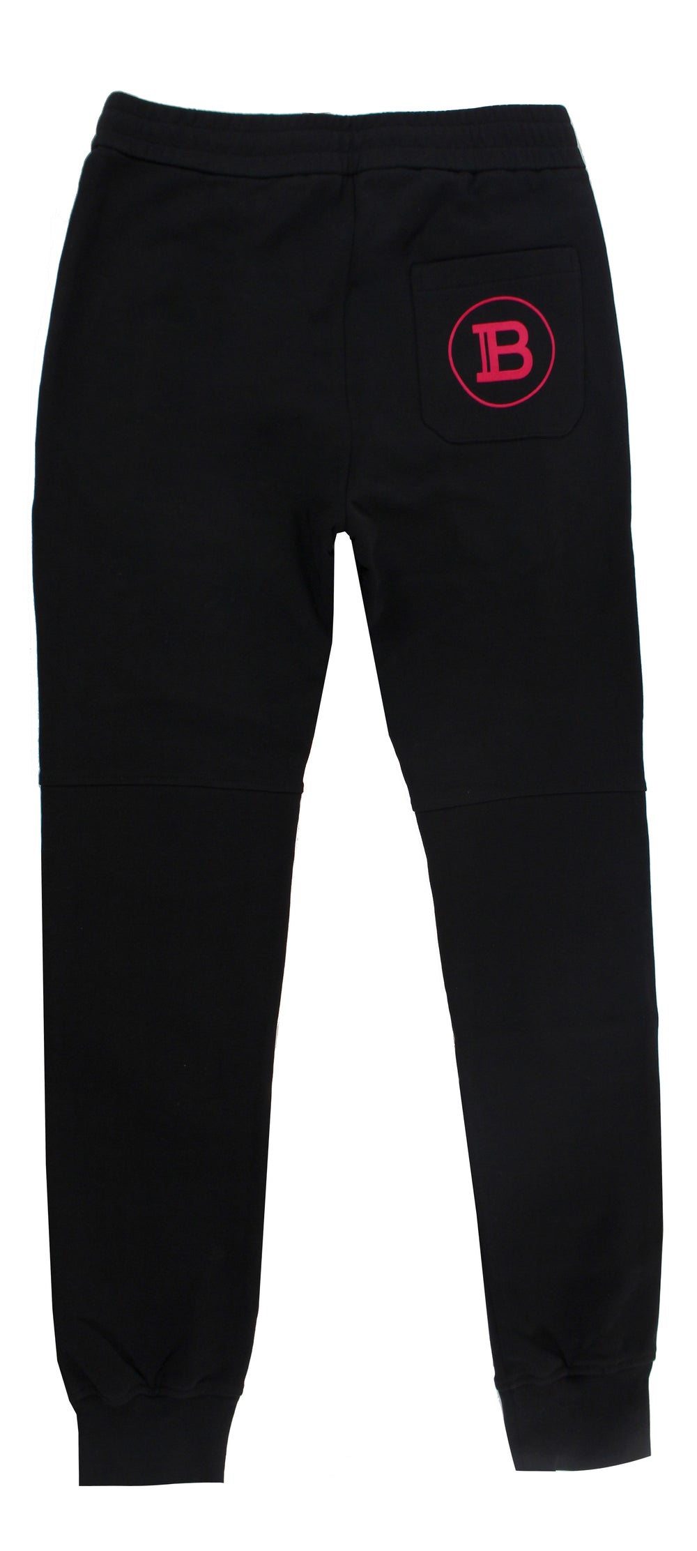 Flocked Ribbed Sweatpants - Black