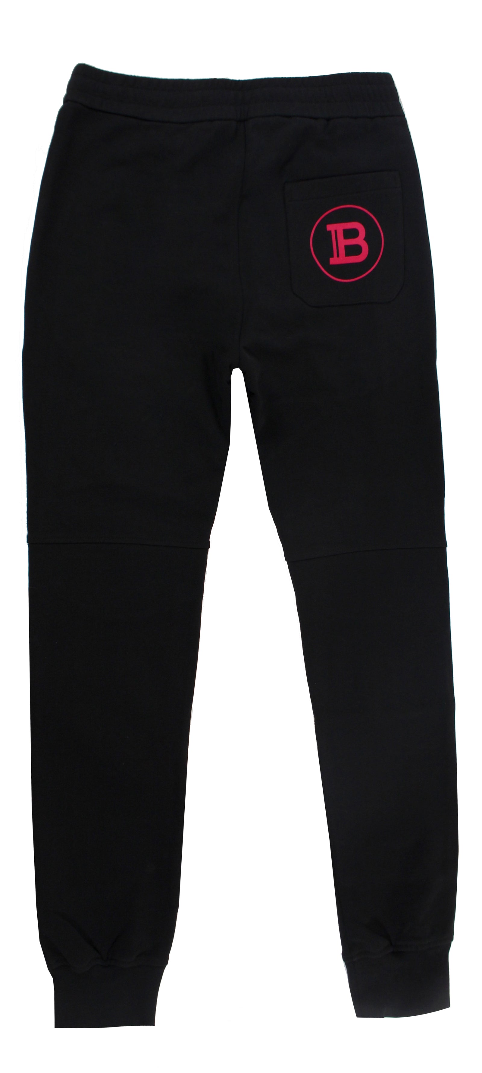 Flocked Ribbed Sweatpants - Black