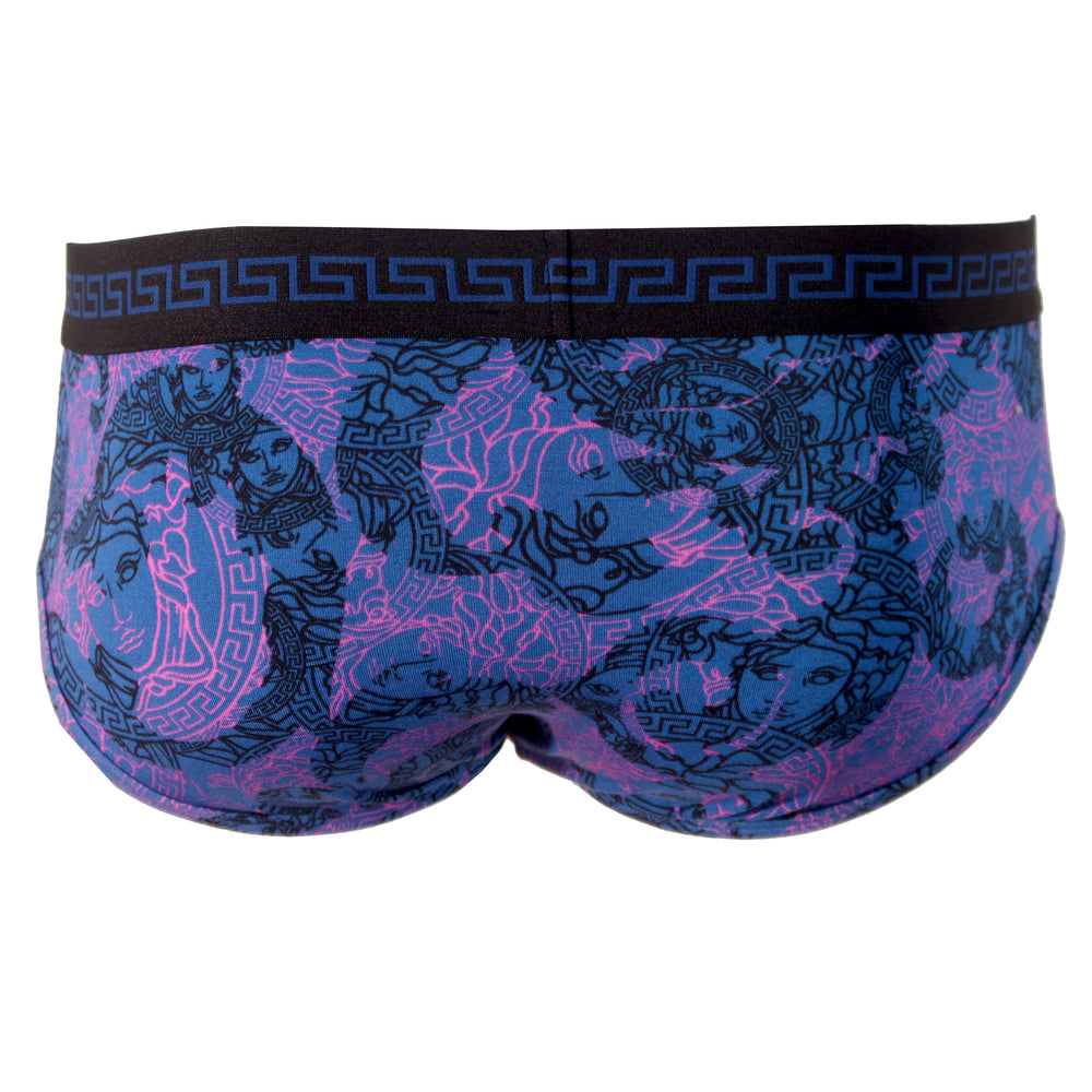 Versace Men's Low-Rise Medusa Head Slip in blue and pink – view 2 of 3
