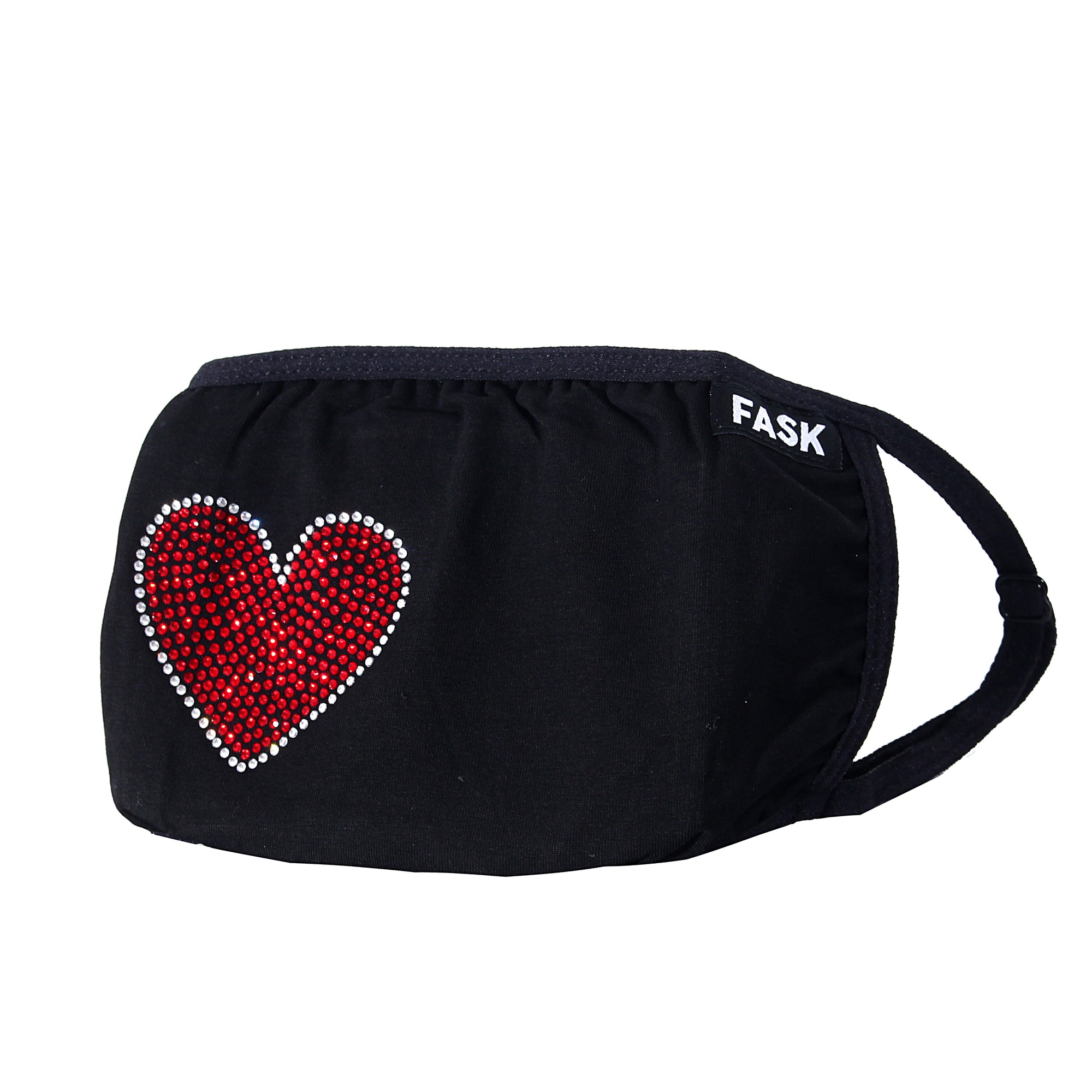 FASK Heart Cotton 2.0 Stoned Mask with Interchangeable Filter and Adjustable Size Strap