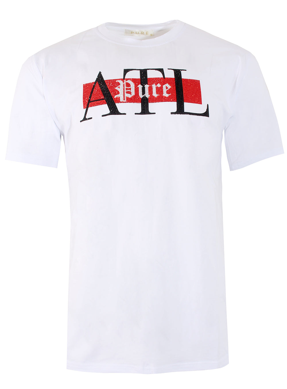 Pure ATL Logo Diamond Tee, white crew neck tee with red and black Pure logo diamond – view 2 of 11