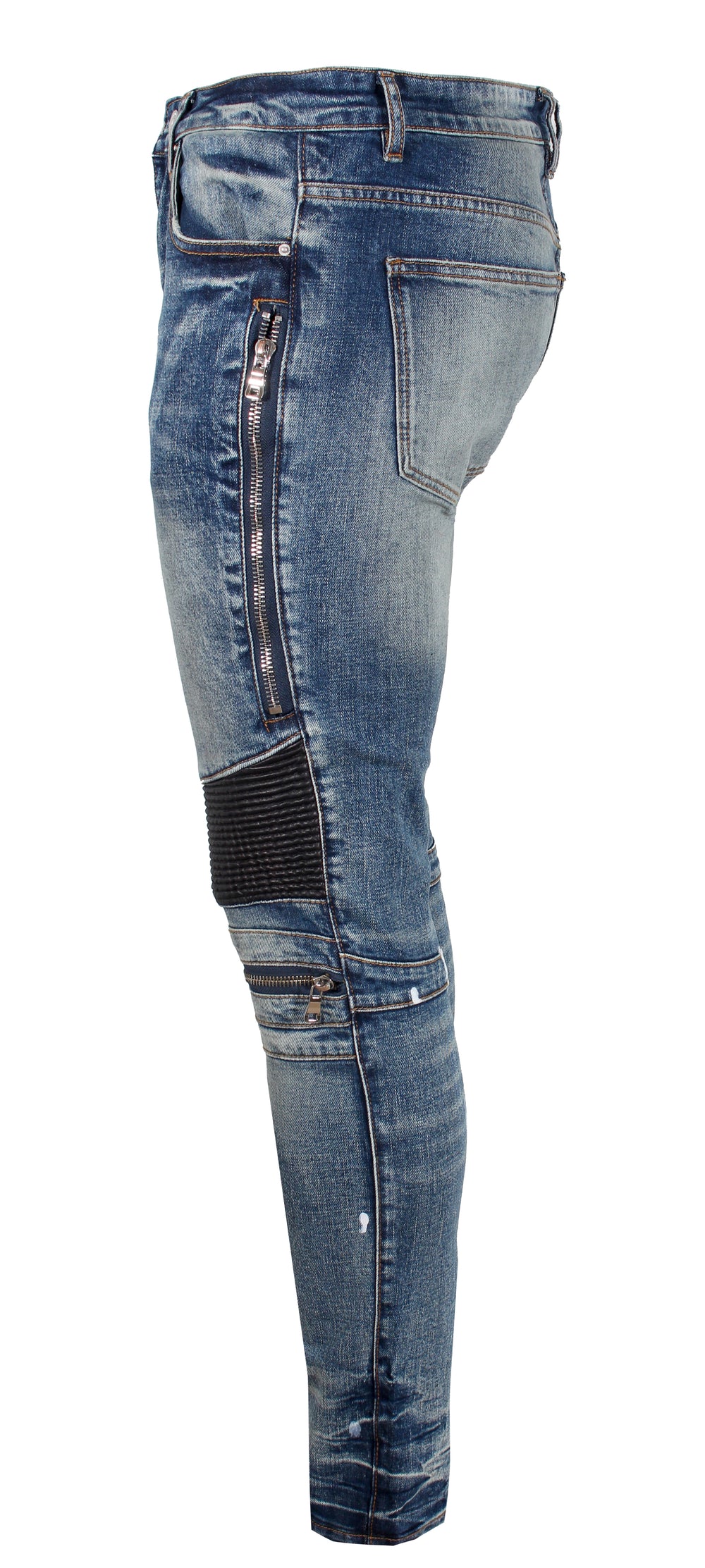 Embellish Sunny Biker Blue Denim in blue wash – view 2 of 3