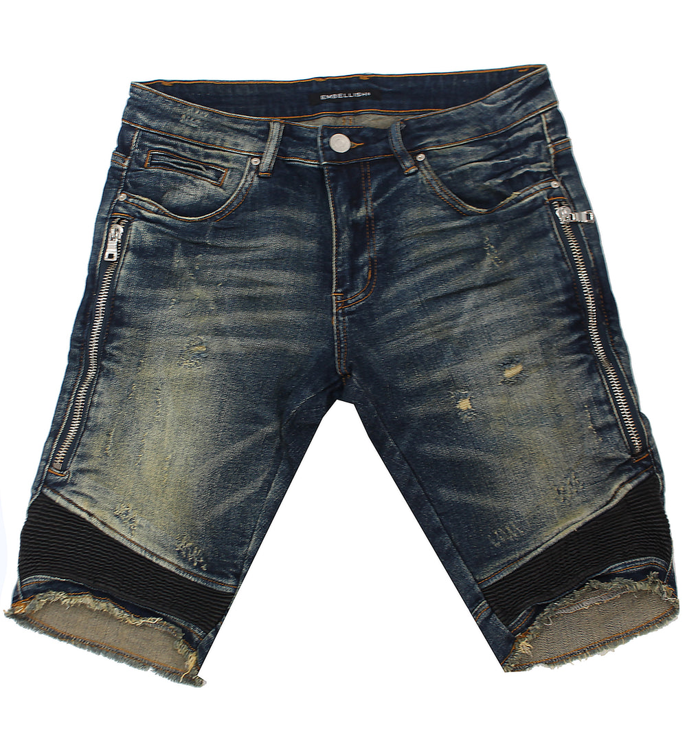 Embellish Sunny Biker Shorts in indigo – view 1 of 2
