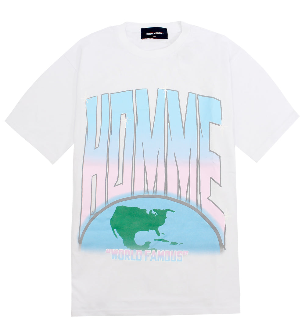 Atmosphere Tee White w/ Baby Blue & Pink