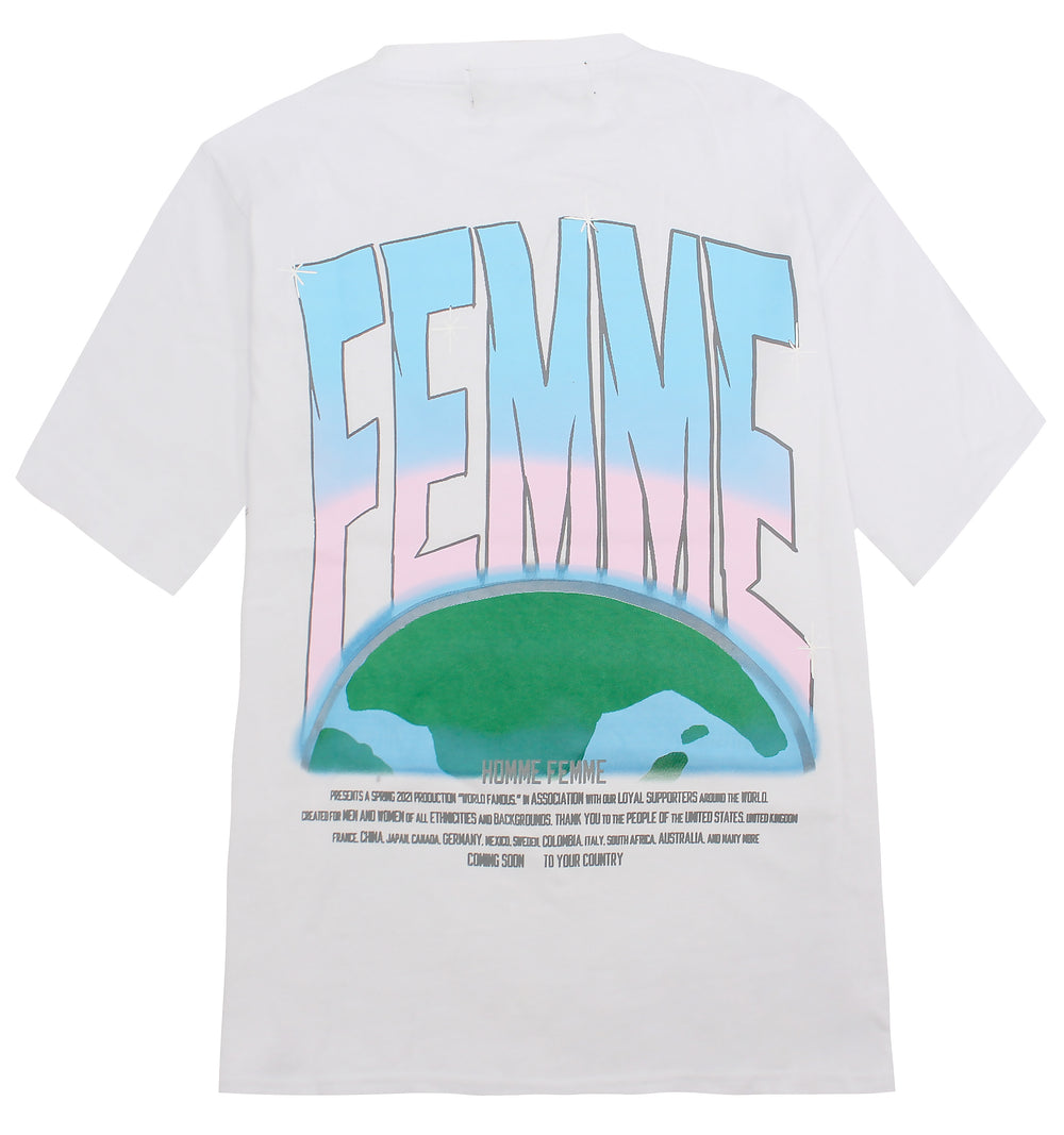 Atmosphere Tee White w/ Baby Blue & Pink