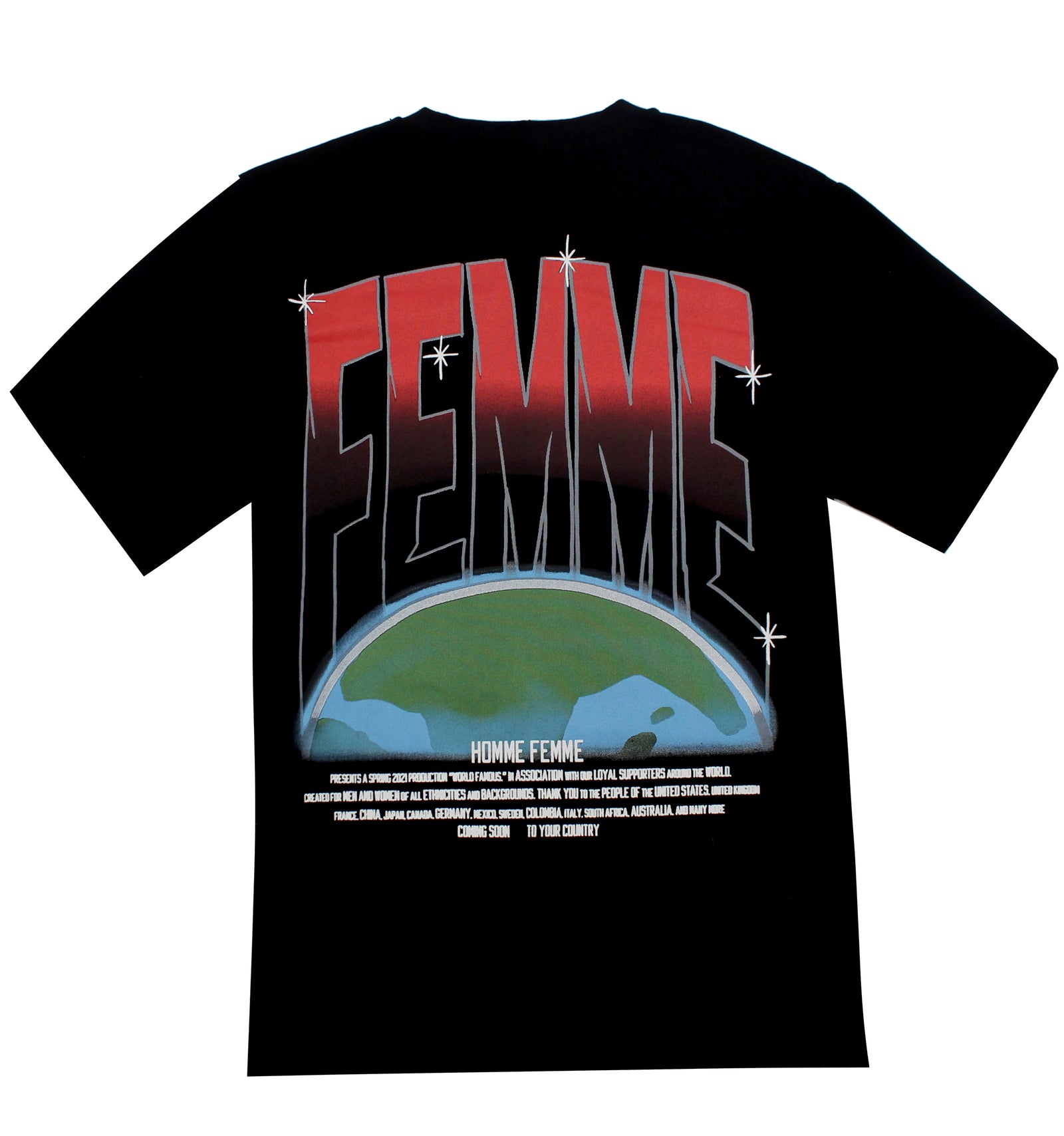 Homme + Femme Atmosphere Tee in black with red – view 2 of 2