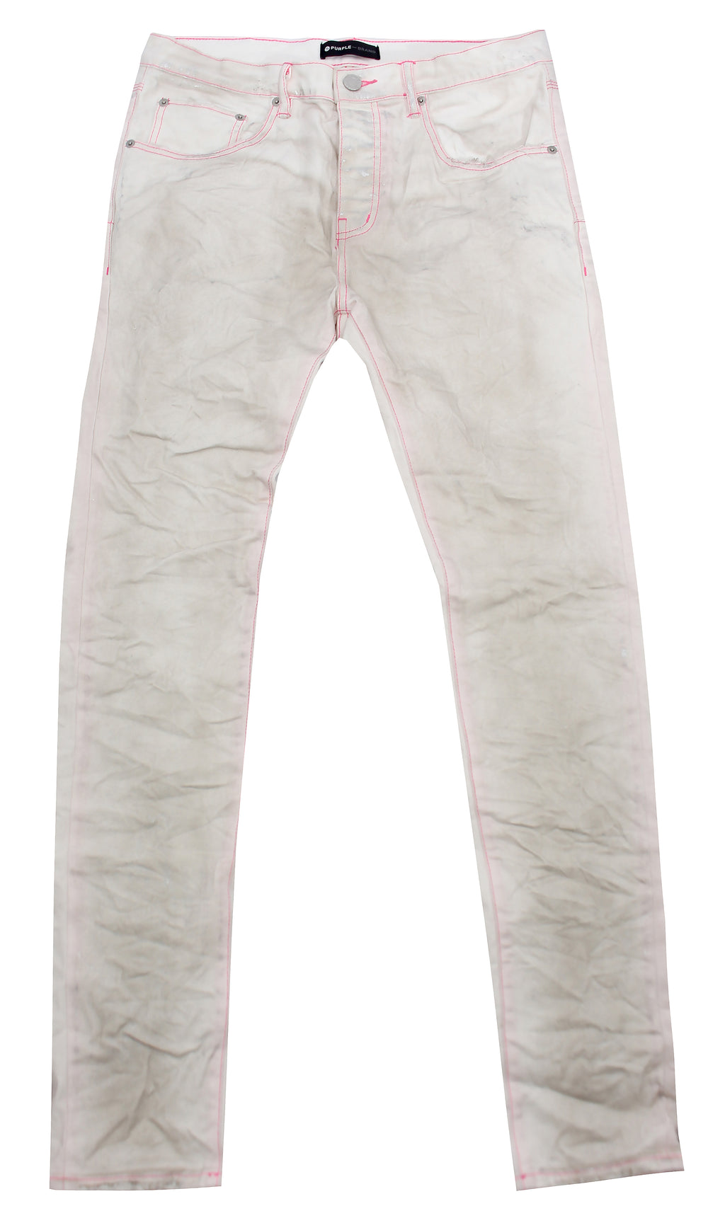 Men's Purple Denim - White Neon Stitch Pink