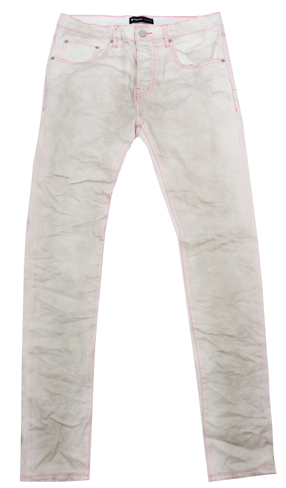 Men's Purple Denim - White Neon Stitch Pink