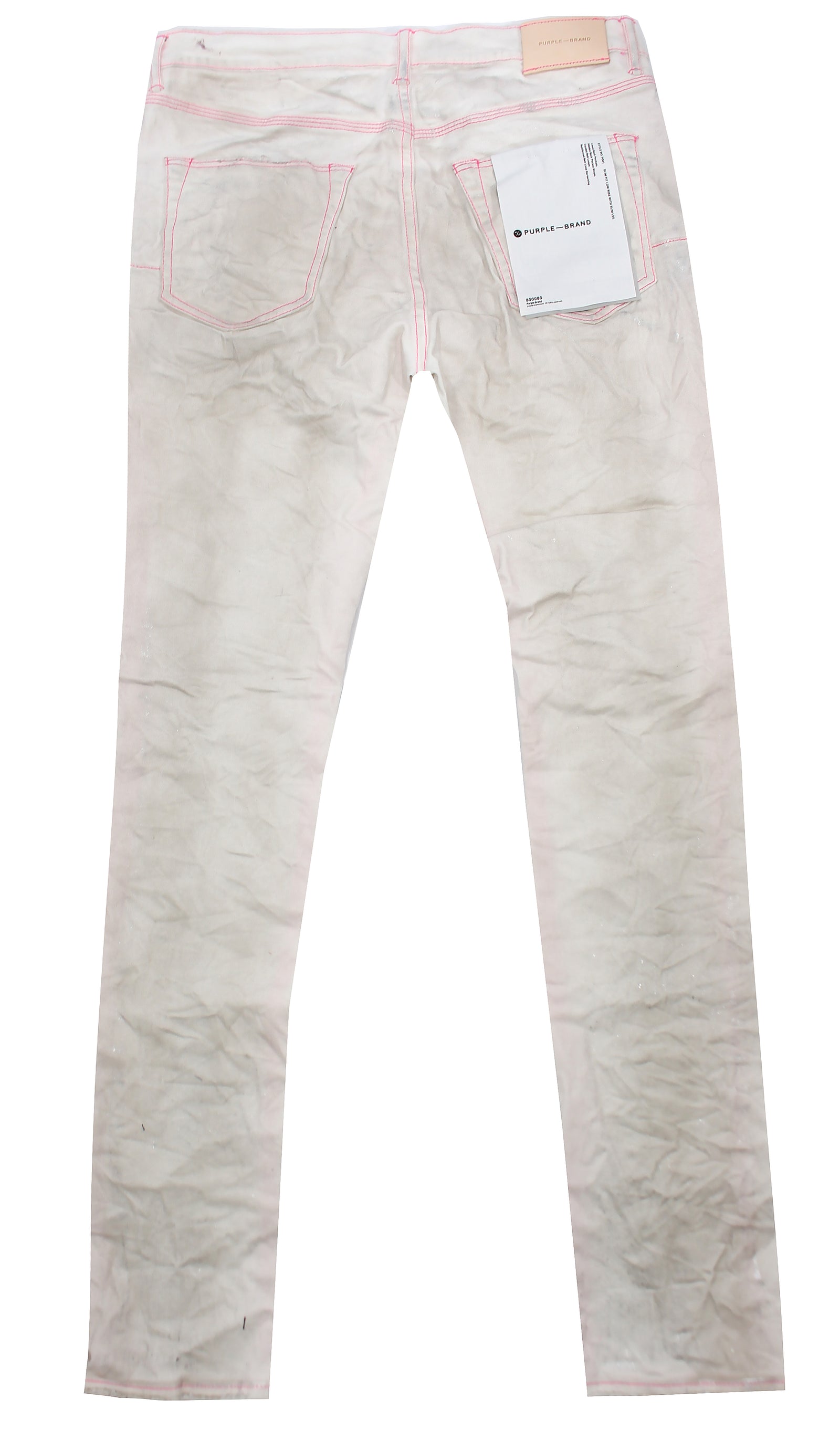 Men's Purple Denim - White Neon Stitch Pink