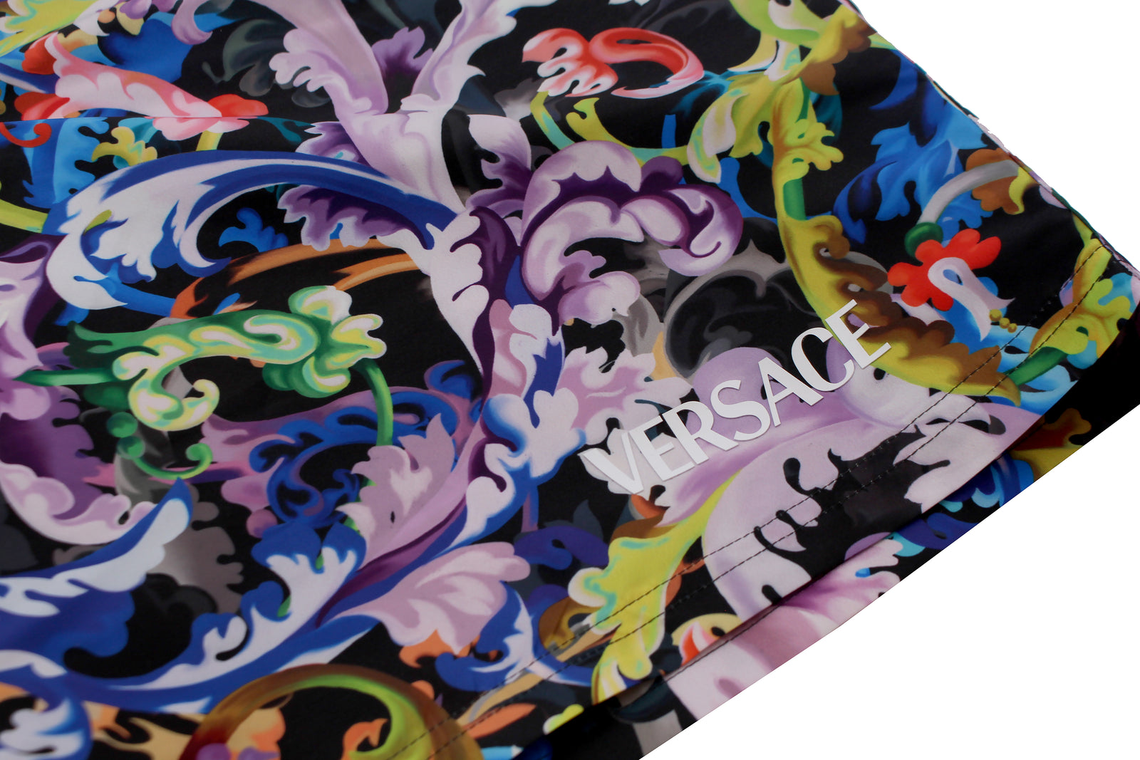 Versace Swim Shorts - Black With Multi Color