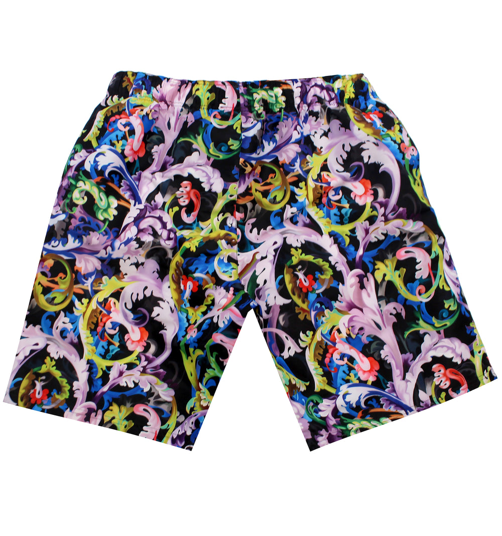 Versace Swim Shorts - Black With Multi Color