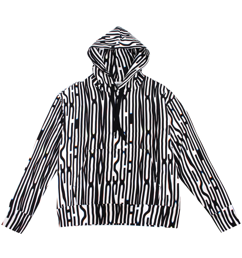 Moschino Glitch Hoodie in black and white – view 1 of 4