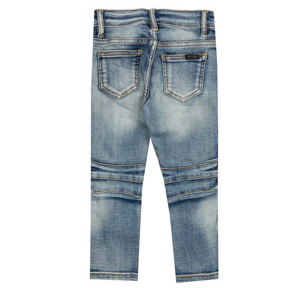 Violet Velour Side Biker Denim