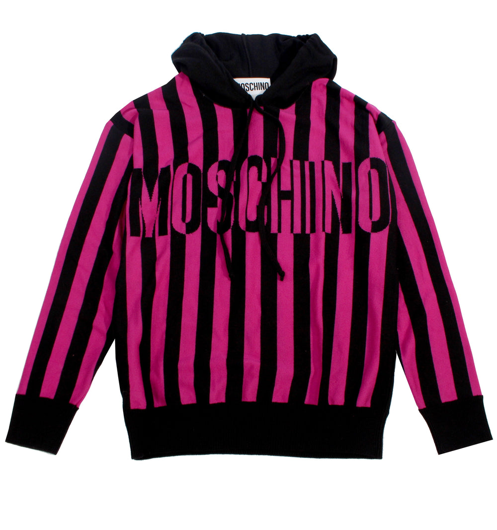 Moschino Pullover Hooded Sweater in black and pink – view 1 of 5