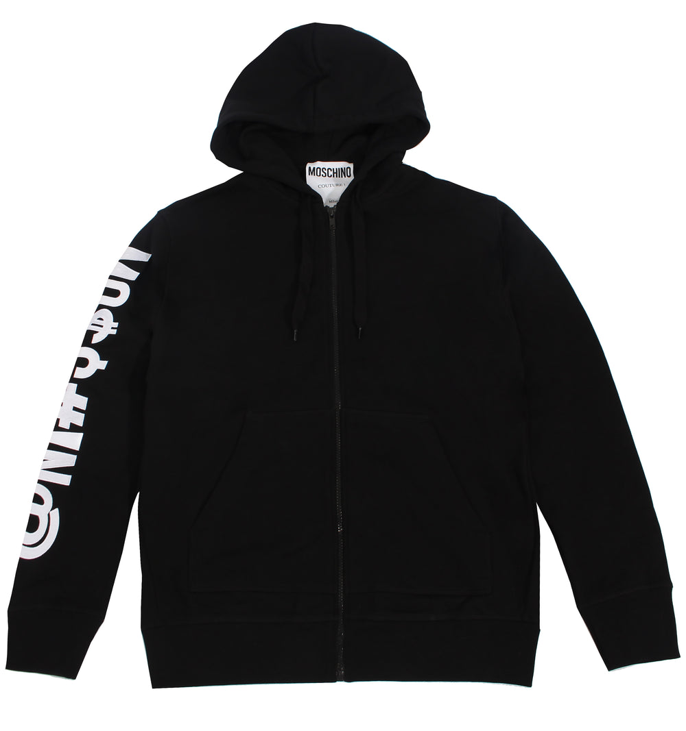 Moschino Embroidered Zip-Up Jacket in black – view 1 of 3