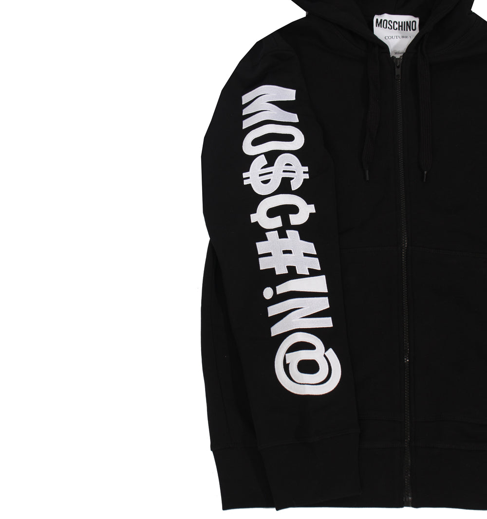 Moschino Embroidered Zip-Up Jacket in black – view 3 of 3