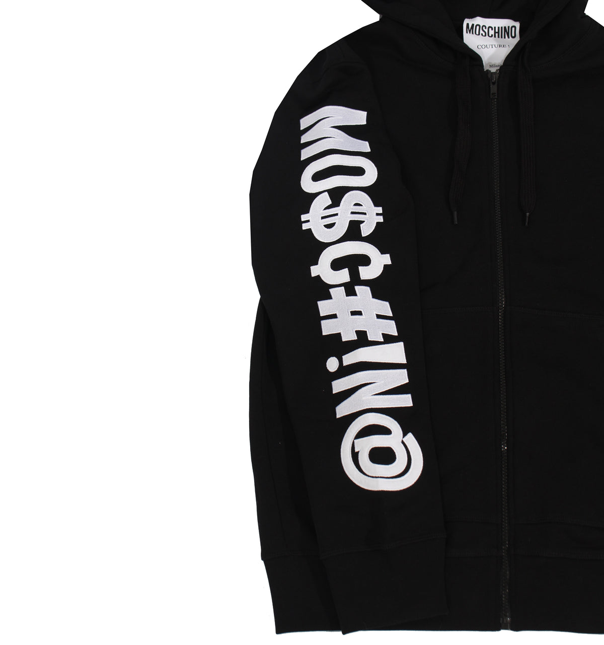 Moschino Embroidered Zip-Up Jacket - Black