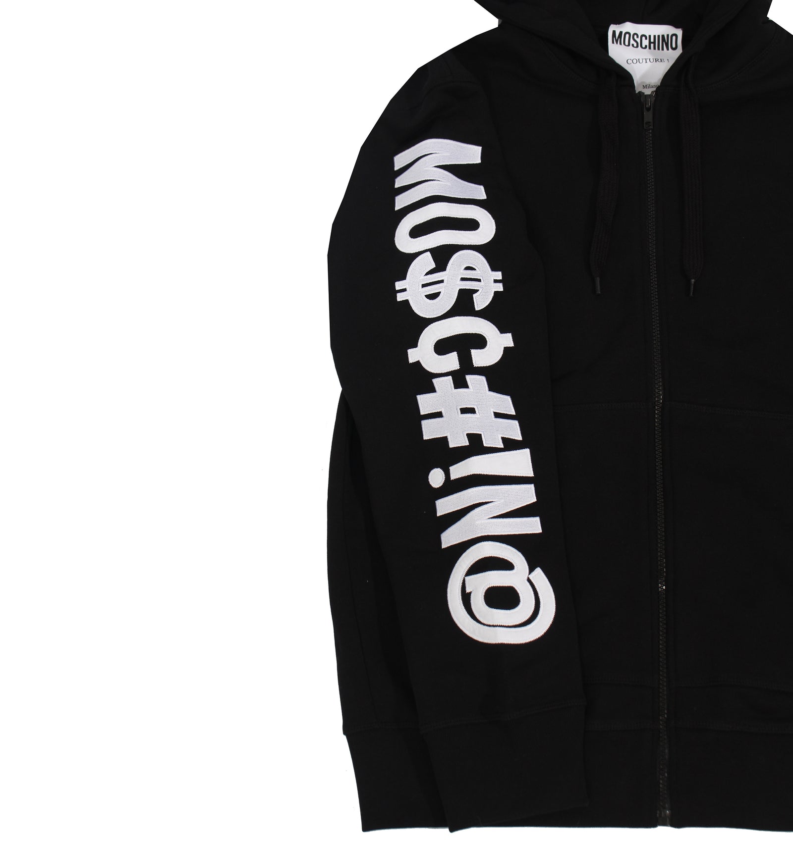 Moschino Embroidered Zip-Up Jacket in black – view 3 of 3