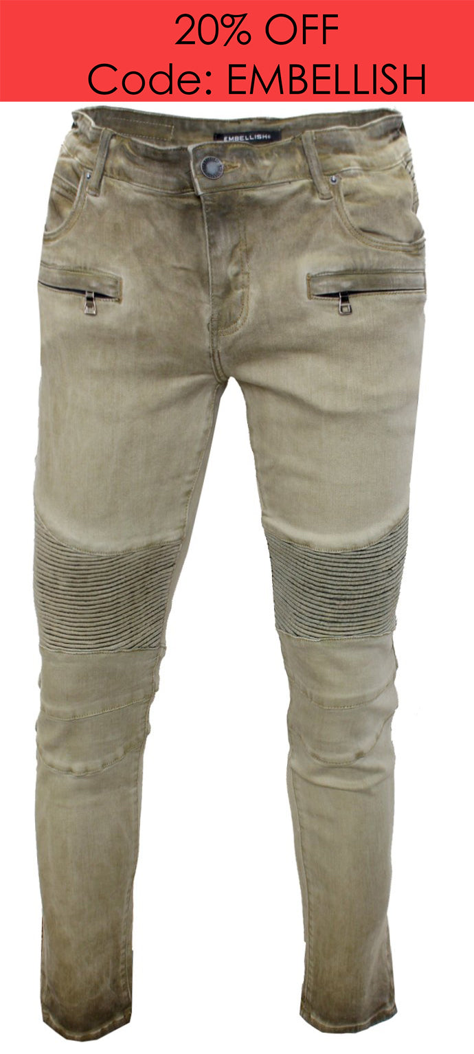 Men's Rivers Biker Denim-Green