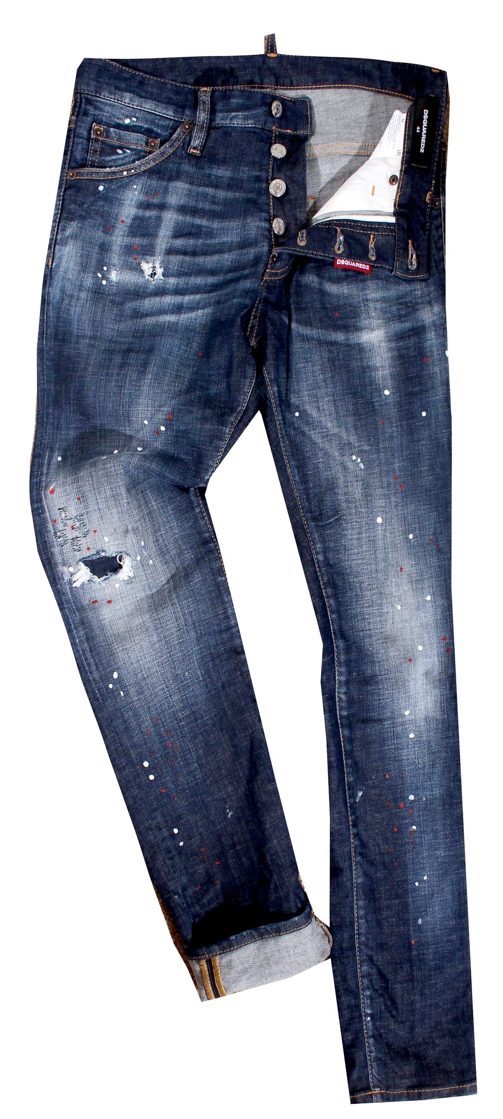DSQUARED2 Men's Paint Splatter Denim in dark denim – view 3 of 3